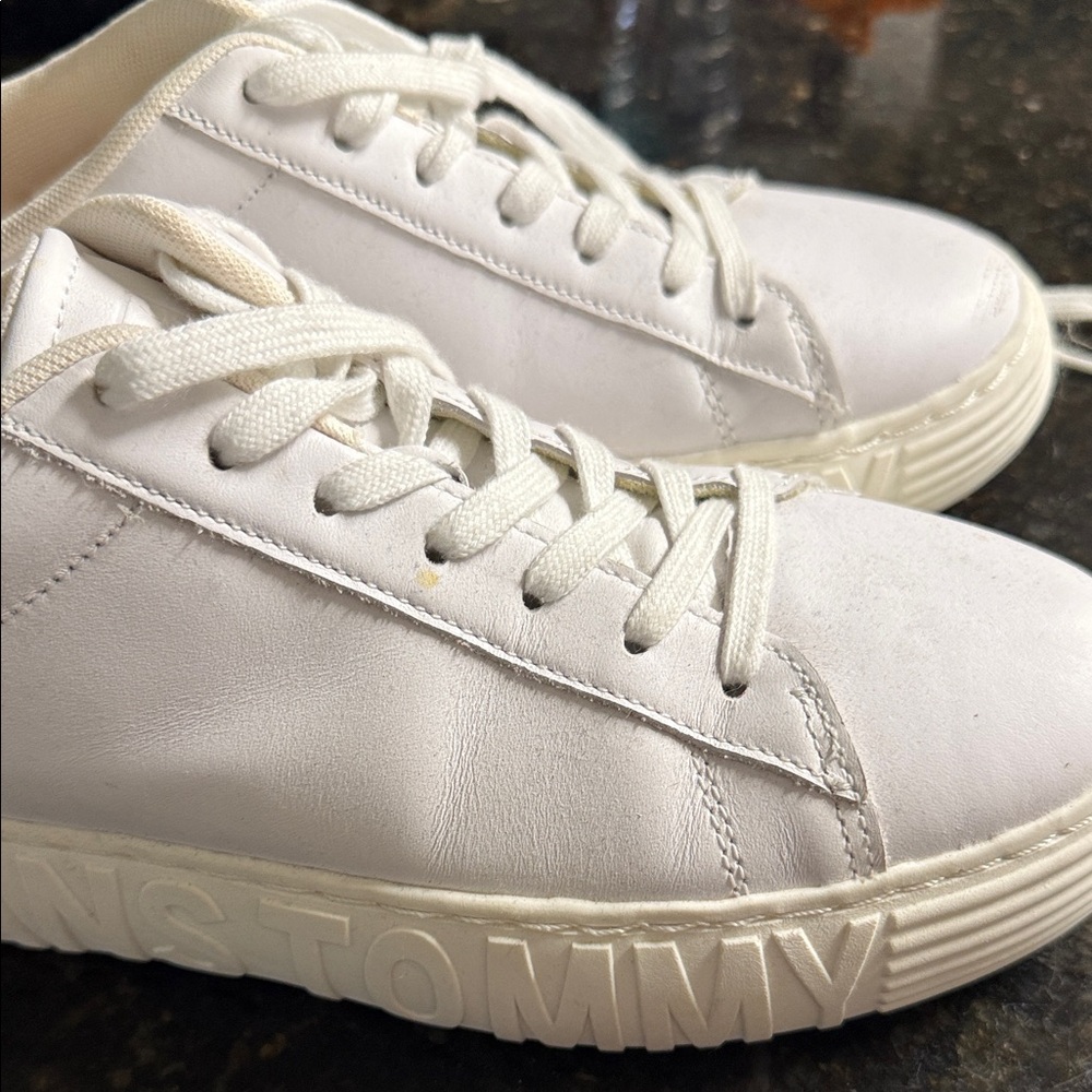 Tommy Hilfiger Cream and Red Sneakers